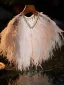 Luxury / Gorgeous White Handmade  Feather Prom shawl 2025