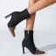 Fashion Black Street Wear Fall Winter Womens Boots 2023 9 cm Thick Heels Pointed Toe Womens Boots