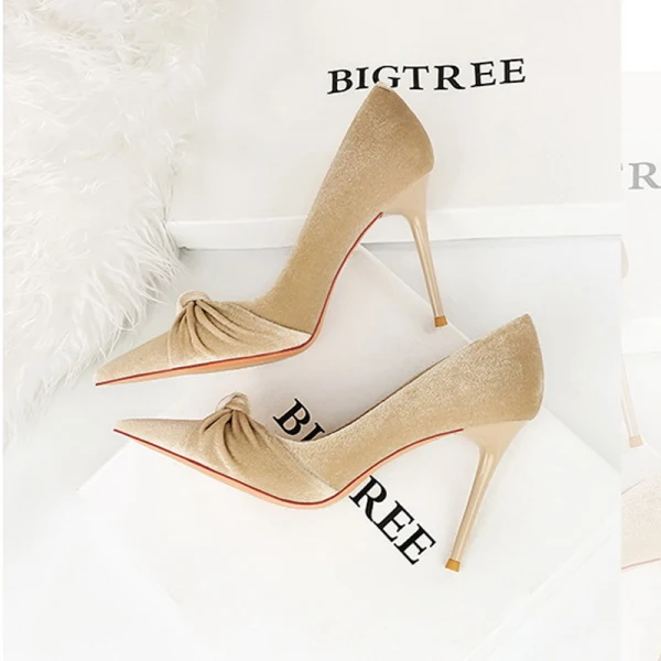 Fashion Dark Green Suede Prom Pumps 2023 10 cm Stiletto Heels Pointed Toe Pumps High Heels