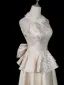 Élégant Champagne Appliques Noeud Robe De Soirée 2026 Princesse Col Haut Sans Manches Longue Soirée Robe De Ceremonie