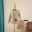 Champagne 5-piece Long Sleeve Boys Wedding Suits 2025 Coat Pants Shirt Tie Vest Wedding