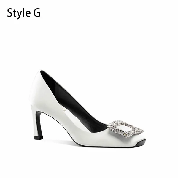 Elegante Grau Ball Strass Satin Pumps 2025 7 cm Stilettos Quadratische Zehe Pumps Hochhackige