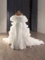 Luxe Blanche Fait main Perlage Perle Paillettes Robe De Mariée 2025 Trompette / Sirène De l'épaule Sans Manches Dos Nu Chapel Train Mariage
