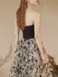 Fashion Black Flower Summer Evening Dresses 2023 A-Line / Princess Strapless Sleeveless Backless Floor-Length / Long Evening Party Formal Dresses