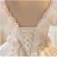 Elegant White Appliques Satin Wedding Dresses 2023 Ball Gown Scoop Neck Puffy Short Sleeve Backless Sweep Train Wedding