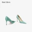 Chic / Beautiful Mint Green Evening Party Satin Pumps 2023 12 cm Stiletto Heels Pointed Toe Pumps High Heels