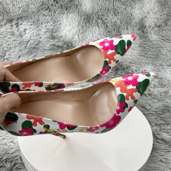 Fancy Multi-Colors Doodle Outdoor / Garden Pumps 2023 12 cm Stiletto Heels Pointed Toe Pumps High Heels