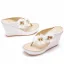 Chic / Beautiful White Appliques Outdoor / Garden Prom Womens Sandals 2022 10 cm Wedges Open / Peep Toe Sandals