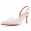 Chic / Beautiful White Summer Lace Flower Wedding Shoes 2022 7 cm Stiletto Heels Pointed Toe Wedding Sandals High Heels