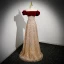 Sparkly Gold Beading Sequins Evening Dresses 2023 A-Line / Princess Off-The-Shoulder Puffy Short Sleeve Backless Floor-Length / Long Formal Dresses