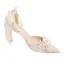 Elegant White Pearl Rhinestone Appliques Wedding Shoes 2024 8 cm Stiletto Heels Pointed Toe Wedding Sandals High Heels