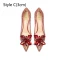 Charmant Bordeaux Cristal Paillettes Chaussure De Mariée 2024 Cuir 8 cm Talons Aiguilles À Bout Pointu Mariage Escarpins Talons Hauts