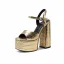 Fashion Black Cocktail Party Summer Womens Sandals 2022 Ankle Strap 14 cm Thick Heels High Heels Open / Peep Toe Sandals