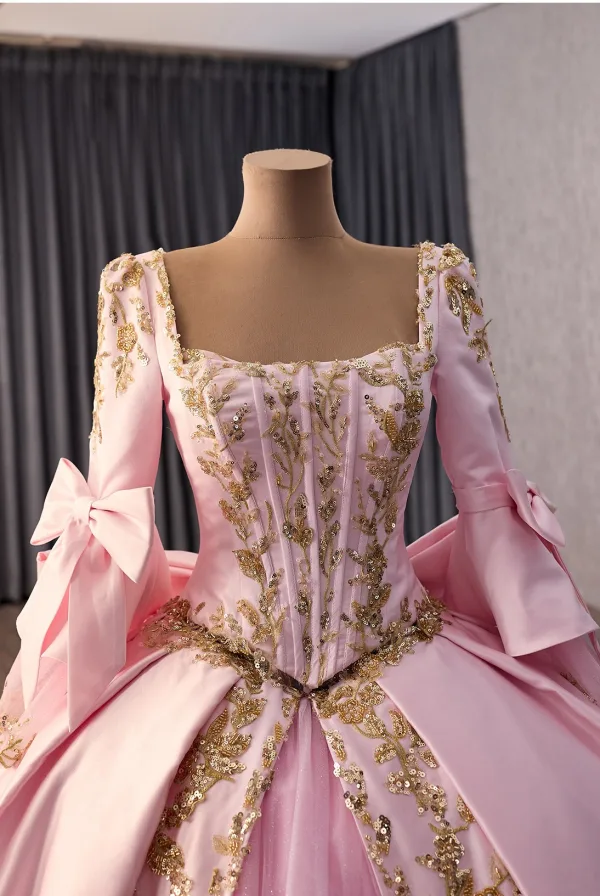 Luxury / Gorgeous Lovely Candy Pink Handmade  Beading Sequins Lace Flower Prom Dresses 2026 Ball Gown Off-The-Shoulder Sleeveless Backless Bow