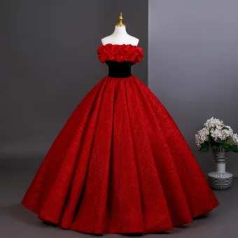 Vintage Retro Red Prom Dresses 2025 Ball Gown Ruffle Strapless Sleeveless Backless Floor Length Long Formal Dresses
