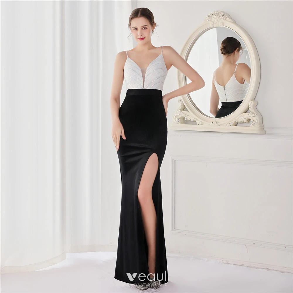 Trumpet Mermaid Satin White Spaghetti Straps Backless Prom Dress Trumpet Mermaid Satin White Spaghetti Straps Backless Prom Dress