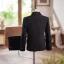 Black 5-piece Rhinestone Long Sleeve Wedding Boys Wedding Suits 2025 Coat Pants Shirt Tie Vest