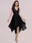 Chic / Beautiful Blushing Pink Lace Flower Cocktail Dresses 2023 A-Line / Princess V-Neck Chiffon Sleeveless Backless Knee-Length Cocktail Party Formal Dresses