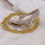 Elegant Champagne Pearl Appliques Wedding Shoes 2024 8 cm Stiletto Heels Pointed Toe Pumps High Heels