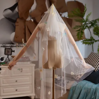 Chic Belle Blanche Fait Main Appliques Voile De Mariée 2025