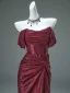 High-end Burgundy Evening Dresses 2025 Trumpet / Mermaid Strapless Sleeveless Backless Sweep Train Evening Party Formal Dresses