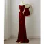 Sparkly Burgundy Sequins Evening Dresses 2024 Trumpet / Mermaid Strapless Sleeveless Backless Evening Party Floor-Length / Long Formal Dresses