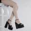 Fashion Black Cocktail Party Evening Party Rhinestone Womens Sandals 2023 Ankle Strap 14 cm Stiletto Heels Waterproof Open / Peep Toe Sandals High Heels