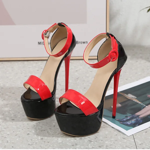 Sexy White Cocktail Party Womens Sandals 2023 Ankle Strap 16 cm Stiletto Heels Open / Peep Toe Sandals High Heels