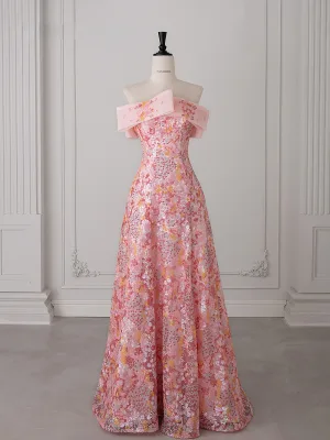 Chic Belle Rougissant Rose Multi Couleurs Paillettes Robe De Bal 2025 Princesse Bustier Sans Manches Dos Nu Longue Robe De Ceremonie