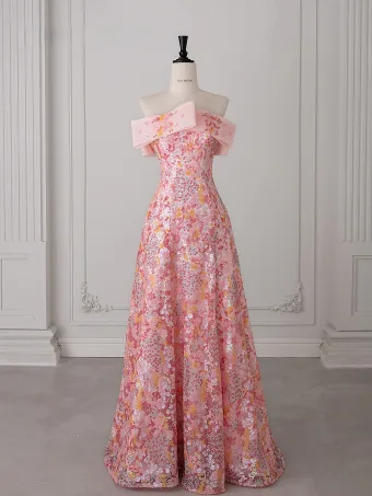 Chic Belle Rougissant Rose Multi Couleurs Paillettes Robe De Bal 2025 Princesse Bustier Sans Manches Dos Nu Longue Robe De Ceremonie