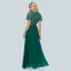 Chic / Belle Vert Paillettes Robe De Soirée Princesse 2023 V-Cou Manches Courtes Longue Soirée Robe De Ceremonie