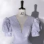 Elegant Sky Blue Prom Dresses 2022 Ball Gown V-Neck Puffy Short Sleeve Backless Sweep Train Formal Dresses