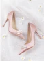 Schöne Weiß Perle Brautschuhe 2024 Leder 10 cm Stilettos Spitzschuh Hochzeit Pumps Hochhackige