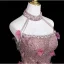 Blumenfee Rosa Strass Pailletten Applikationen Ballkleider 2025 A Linie Stehkragen Ärmellos Rückenfreies Sweep / Pinsel Zug Festliche Kleider