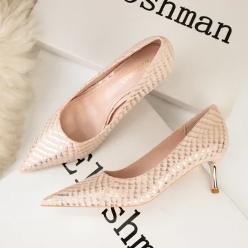 Mooie Prachtige Blozen Roze Vissenschubben Feest Pumps Hoge Hakken 2022 6 Cm Naaldhakken Stiletto Spitse Neus Pumps