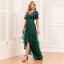 Chic / Belle Bordeaux Paillettes Asymétrique Robe De Bal 2024 Princesse V-Cou Manches Courtes Dos Nu Promo Robe De Ceremonie