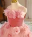 Chic / Beautiful Candy Pink Appliques Birthday Flower Girl Dresses 2024 Ball Gown Scoop Neck Sleeveless Backless Floor-Length / Long Flower Girl Dresses