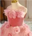 Elegant Blushing Pink Appliques Flower Girl Dresses 2024 Ball Gown Scoop Neck Flower Girl Dresses Backless Floor-Length / Long Birthday Sleeveless