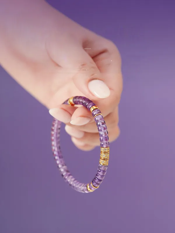 Fantastiske / Unike Purple Håndlaget Amethyst Armbånd Tilbehør 2025