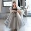 Fashion Black Spotted Evening Party Flower Girl Dresses 2022 A-Line / Princess Square Neckline Puffy Short Sleeve Floor-Length / Long Flower Girl Dresses