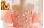 Chic / Belle Rougissant Rose Volants en Cascade Perle Appliques Anniversaire Robe Ceremonie Fille 2025 Robe Boule Encolure Dégagée Manches Courtes Dos Nu Tribunal Train Tulle