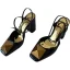 Vintage / Originale Fushia Vêtement de rue Sandales Femme 2022 Bride Cheville 9 cm Talons Épais Pied Carré Sandales Talons Hauts