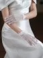 Vintage / Retro White Lace Flower Bridal Gloves Wedding 2025