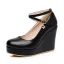 Fashion White 10 cm Wedges Outdoor / Garden Womens Shoes 2024 Round Toe Heels
