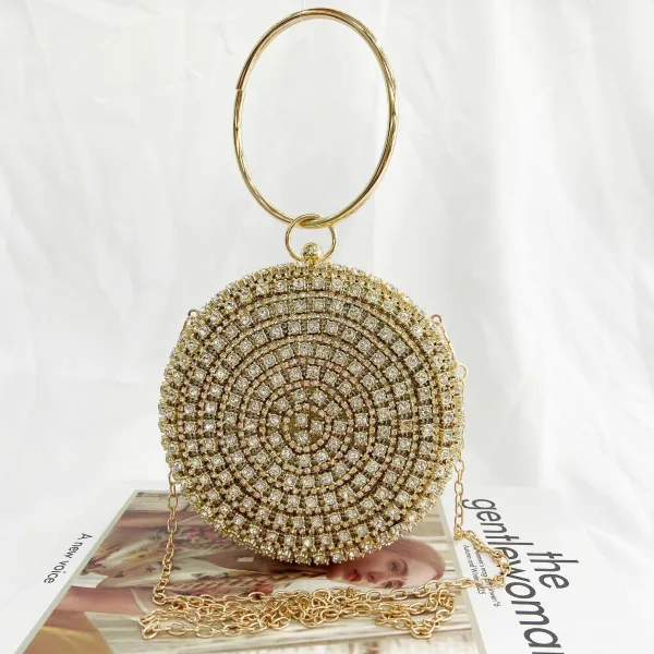 Vintage Goud Rhinestone Avond Metaal Handtassen 2022