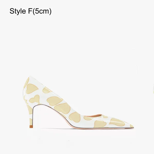 Chic / Beautiful Green Heart-shaped Prom Pumps 2023 Leather 10 cm Stiletto Heels Pointed Toe Pumps High Heels