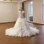 Luxe Blanche Paillettes Perle Faux Diamant Volants Robe De Mariée 2026 Trompette / Sirène Bustier Sans Manches Dos Nu Chapel Train