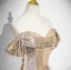 Sexy Scintillantes Doré Paillettes Robe De Soirée 2025 Trompette / Sirène Bustier Sans Manches Dos Nu Train De Balayage Soirée Robe De Ceremonie