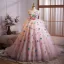 Blumenfee Rosa Multifarben Applikationen Geburtstag Ballkleider 2025 Ballkleid Bandeau Ärmellos Rückenfreies Sweep / Pinsel Zug Festliche Kleider