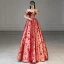 Elegant Burgundy Printing Sequins Prom Dresses 2023 Ball Gown Off-The-Shoulder Short Sleeve Backless Floor-Length / Long Formal Dresses